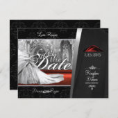 Zwart Stropdas Bewaar de datum Save The Date (Voorkant / Achterkant)