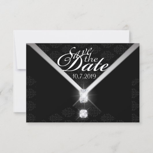 Zwart Stropdas Bewaar de datum Save The Date (Voorkant)