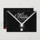 Zwart Stropdas Bewaar de datum Save The Date (Voorkant / Achterkant)