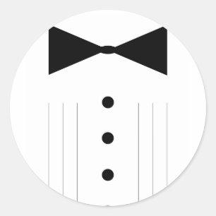 zwart stropdas bowtie tuxedo ronde sticker