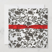 Zwart Stropdas Damask Vrouwen Verjaardagsfeest Kaart (Achterkant)