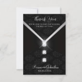 Zwart Stropdas Diamond bedankkaart (Voorkant)