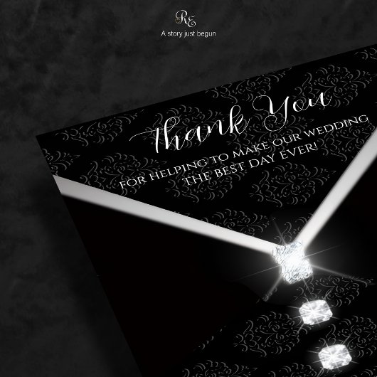 Zwart Stropdas Diamond bedankkaart