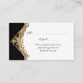 Zwart Stropdas Elegance 2 - Bruiloft Escort Zitpla Plaatskaartje (Achterkant)