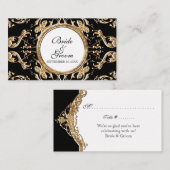 Zwart Stropdas Elegance 2 - Bruiloft Escort Zitpla Plaatskaartje (Voorkant / Achterkant)