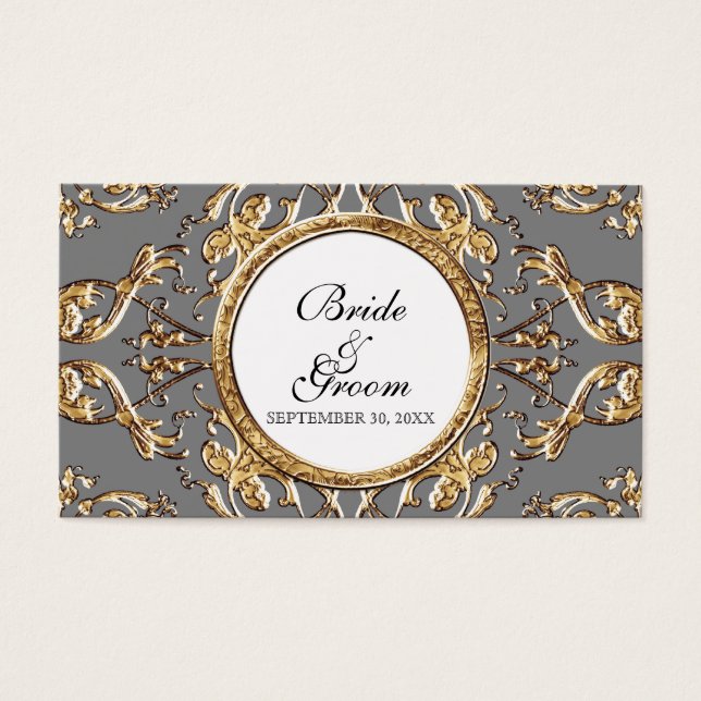 Zwart Stropdas Elegance 2 - Bruiloft Favor Gift La Visitekaartje (Voorkant)