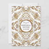 Zwart Stropdas Elegance 2, Golden Repetisal Dinner Kaart (Achterkant)