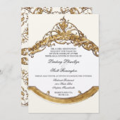 Zwart Stropdas Elegance 2, Golden Repetisal Dinner Kaart (Voorkant / Achterkant)