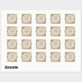 Zwart Stropdas Elegance Champagne Gold n Cream Bru Vierkante Sticker (Vel)