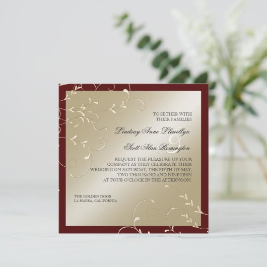 Zwart Stropdas Elegance Champagne Wijn Trouwkaarte Kaart (Staand voorkant)