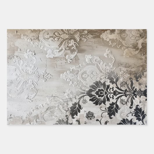 Zwart Stropdas Elegant Moody Heavy Weight Decoupag Inpakpapier Vel (Voorkant 3)