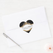 Zwart Stropdas Elegantie 2, Golden bijpassende Sti Hart Sticker (Envelop)