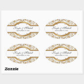 Zwart Stropdas Elegantie 2, Golden bijpassende Sti Ovale Sticker (Vel)