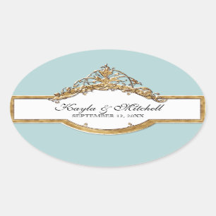 Zwart Stropdas Elegantie 2, Golden bijpassende Sti Ovale Sticker