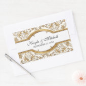 Zwart Stropdas Elegantie 2, Golden bijpassende Sti Rechthoekige Sticker (Envelop)