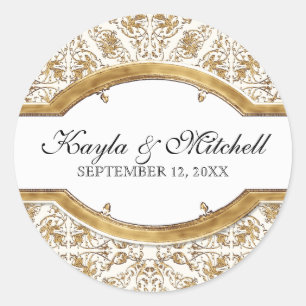 Zwart Stropdas Elegantie 2, Golden bijpassende Sti Ronde Sticker