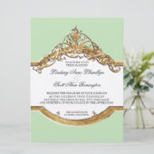 Zwart Stropdas Elegantie 2, Golden Wedding Invitat Kaart (Staand voorkant)