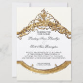 Zwart Stropdas Elegantie 2, Golden Wedding Invitat Kaart (Voorkant)