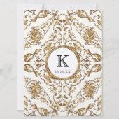 Zwart Stropdas Elegantie 2, Golden Wedding Invitat Kaart (Achterkant)