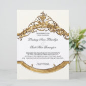 Zwart Stropdas Elegantie 2, Golden Wedding Invitat Kaart (Staand voorkant)