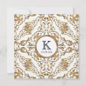 Zwart Stropdas Elegantie 2, Golden Wedding Invitat Kaart (Achterkant)