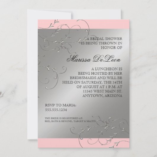 Zwart Stropdas elegantie, Bridal Shower-uitnodigin Kaart (Voorkant)