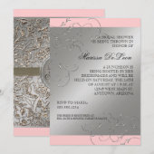 Zwart Stropdas elegantie, Bridal Shower-uitnodigin Kaart (Voorkant / Achterkant)