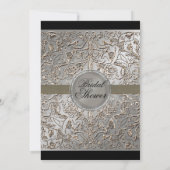 Zwart Stropdas Elegantie, bruids doucheuitnodiging Kaart (Achterkant)