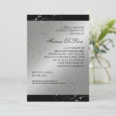 Zwart Stropdas Elegantie, bruids doucheuitnodiging Kaart (Staand voorkant)