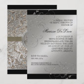 Zwart Stropdas Elegantie, bruids doucheuitnodiging Kaart (Voorkant / Achterkant)