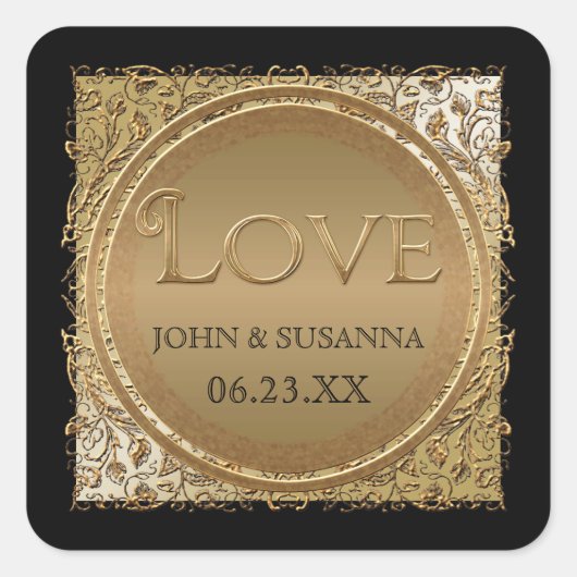 Zwart Stropdas Elegantie, Bruiloft Douche Sticker (Voorkant)