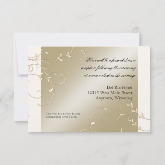 Zwart Stropdas Elegantie, Champagne bruiloft Detai Kaart (Voorkant)