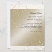 Zwart Stropdas Elegantie, Champagne Cream Trouwkaa Kaart (Voorkant)