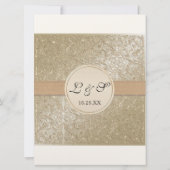 Zwart Stropdas Elegantie, Champagne Cream Trouwkaa Kaart (Achterkant)