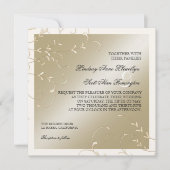 Zwart Stropdas Elegantie, Champagne Cream Trouwkaa Kaart (Voorkant)