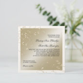 Zwart Stropdas Elegantie, Champagne Cream Trouwkaa Kaart (Staand voorkant)