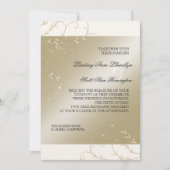 Zwart Stropdas Elegantie, Champagne Cream Trouwkaa Kaart (Voorkant)