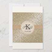 Zwart Stropdas Elegantie, Champagne Cream Trouwkaa Kaart (Achterkant)