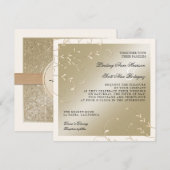 Zwart Stropdas Elegantie, Champagne Cream Trouwkaa Kaart (Voorkant / Achterkant)