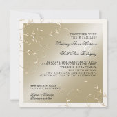 Zwart Stropdas Elegantie, Champagne Cream Trouwkaa Kaart (Voorkant)