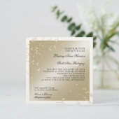 Zwart Stropdas Elegantie, Champagne Cream Trouwkaa Kaart (Staand voorkant)