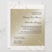 Zwart Stropdas Elegantie, Champagne Cream Trouwkaa Kaart (Voorkant)