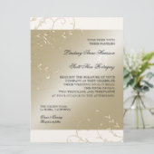 Zwart Stropdas Elegantie, Champagne Cream Trouwkaa Kaart (Staand voorkant)