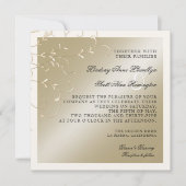 Zwart Stropdas Elegantie, Champagne Cream Trouwkaa Kaart (Voorkant)