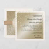 Zwart Stropdas Elegantie, Champagne Cream Trouwkaa Kaart (Voorkant / Achterkant)