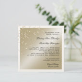 Zwart Stropdas Elegantie, Champagne Cream Trouwkaa Kaart (Staand voorkant)