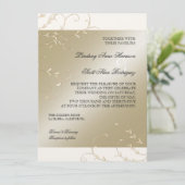 Zwart Stropdas Elegantie, Champagne Cream Trouwkaa Kaart (Staand voorkant)