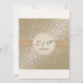 Zwart Stropdas Elegantie, Champagne Cream Trouwkaa Kaart (Achterkant)