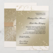 Zwart Stropdas Elegantie, Champagne Cream Trouwkaa Kaart (Voorkant / Achterkant)