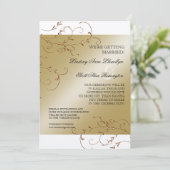 Zwart Stropdas elegantie, Golden Save the Date Inv (Staand voorkant)